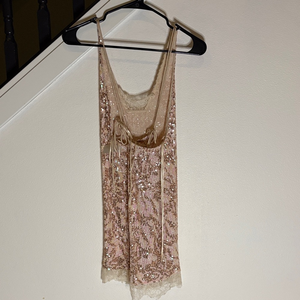 Sequin Pink Sleeveless Dress - Picture 3 of 5